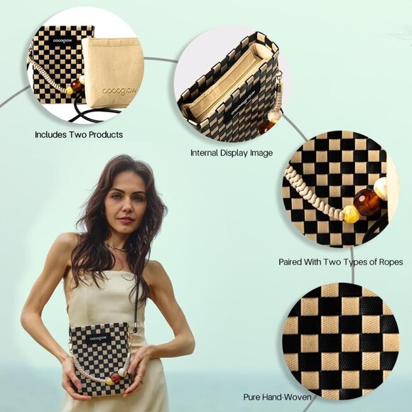 Trendy Hand-Woven Crossbody Bag - Versatile Fashion Accessory for Every Occasion - Picture 2 of 7